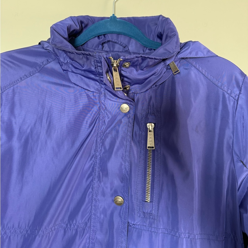 DKNY Royal Blue Lightweight Trench Coat - Picture 8 of 15